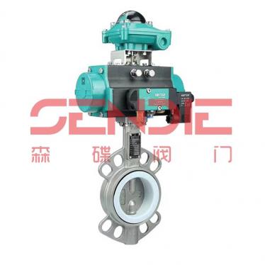 氣動(dòng)襯氟對(duì)夾蝶閥